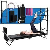 BIOCOR MAX3.0 Foldable 93" Pilates Reformer with Tower, Pilates Machine with Attachable Tower, Pilates Ring & Yoga Bands, Jumpboard, Dual Resistance Springs, Reformers for Home Workout, up to 800 lbs