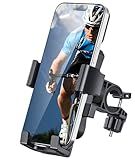 amzluv Bike Phone Holder Mount, Secure Handlebar Phone Mount Holder for Bike and Motorcycle, Suitable for iPhone and 4.5-6.8" Smartphones, Black