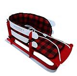 Snow Sled for Toddlers, with Cushion Pad and Seat Belt Red