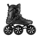 FlyingEagle X7 Reaver Pro T110 Inline Skates for Men & Women, 3 Wheel 110mm Hard Boot Freestyle Urban Inline Skates Adult with Aluminum Frame, Outdoor Freeskates for Stability and Control, Black, 42