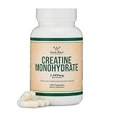 Creatine Monohydrate Capsules 1,000mg, Vegan, No Grit, 120 Capsules | Strength + Muscle Recovery Supplement, Vegan HPMC Caps (No Gelatin), Micronized, No Grit, Non-GMO, 60 Servings