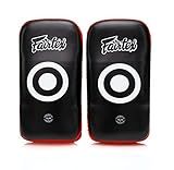 Fairtex Curved MMA Muay Thai Pads for Punching, Blocking, Kicking,Punch, Hitting |Light Weight & Shock Absorbent Boxing Mitts | Extra Padding for Sparring - Black/Red(Std, Pair)
