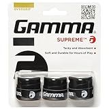 GAMMA Sports Supreme Overgrip for Tennis, Pickleball, Squash, Badminton, and Racquetball Racquets, 3 Count (Pack of 1), Black