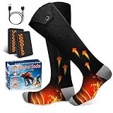 Heated Socks for Men - 5V5000mAh Rechargeable Battery Heat Up to 9 Hours/Foot Sole&Instep Heating,4 Heating Levels,Suitable for Winter Skiing Hunting Camping Hiking Cycling