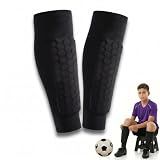 Soccer Shin Guards Shin Pads for Kids Youth Adult, Ski Shin Guards Calf Compression Sleeve with Honeycomb Pads, Lightweight Calf Protective Gear for Football Soccer (Black, Medium)