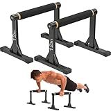 12" Wooden Parallel Bar and Dip Bar with Non-Slip Handles, Rock-Free Fitness Equipment for Handstands, L-Sits, Gymnastics and Strength Training for Home Gym, 600lbs Capacity
