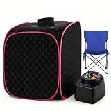FniOk Portable Steam Sauna at Home, 9 Levels Heating, Sauna Tent for Home with Steamer and Folding Chair, Sauna for Relaxation, Detoxification, Spa
