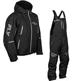 Fly Racing Incline Set – Men’s Waterproof Snowmobile Shell with Hydraguard, Jacket & Bibs, Breathable, Reflective Gear