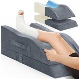 TranquilRelax Leg Elevation Pillow for After Surgery, Wedge Pillow, Grey