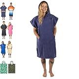 COR Surf Poncho Changing Towel Robe with Hood and Front Pocket | Thick Quick Dry Microfiber Wetsuit Poncho Towel for Surfing Beach Pool Swim (Medium, Cobalt)