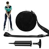 Golf Training Ball Smart Ball Golf Training Aid Inflatable Swing Training Ball with Inflator Pump and Adjustable Lanyard,Assist Golf Swing Trainer Golf Swing Assistant for Beginner
