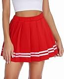 Avidlove Pleated Skirt for Women Mini Skater Uniform Cheer Skirts Red