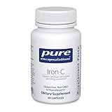 Pure Encapsulations Iron-C - 15 mg - 175 mg Vitamin C - Red Blood Cell Support* - Energy Production - Highly Bioavailable Iron Pill - Gluten Free & Vegan - 60 Capsules