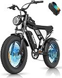 Electric Bike for Adults, 2000/1500W, 37/30MPH,52V 40AH,48V/20AH E-Bike,30-180 Miles Electric Motorcycle, 20" Fat Tire Dirt Bike, UL2849 All Terrain for Mountains, Snow, Sand, Road