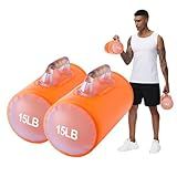 DEIRIS Water Dumbbells, Water Filled Training Dumbbells, Travel Weights Set, Adjustable Weights to 15-30 Lbs/Pair, Portable Gym for Strength Training, Fitness and