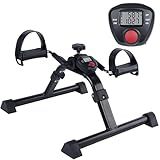 Vaunn Under Desk Bike Pedal Exerciser Ergometer with LCD Display – Mini Pedal Exerciser for Arm & Leg Workout, Folding Desk Cycle for Home Office, Physical Therapy & Low Impact Cardio