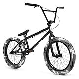 ELITE BICYCLES Elite BMX Bicycle 20'' & 18” Destro Model Freestyle Bike - 3 Piece Crank (Camo Black, 20'')