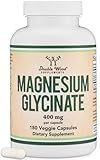 Magnesium Glycinate 400mg | 180 Capsules | Sleep, Muscle, & Heart Support | Vegan, Third Party Tested, Gluten Free, Non-GMO, by Double Wood Supplements