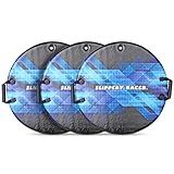 Slippery Racer Downhill Zeus Adults and Kids Foam Saucer Disc 1 Rider Snow Sled Toboggan with Handles, Midnight Hologram (3 Pack)