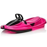 Gizmo Riders Stratos - 2-Person Racing Style Bobsled with Steering Wheel, Corrosion Free Plastic with Snap Together Assembly, Holds 250lbs, Ages 3 and Up (Monster Pink)