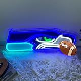 Football Team Neon Signs Led Sign for Wall Decor Rugby Team Light Up Sign Suitable for Man Cave Office Game Room Birthday Gifts for Teen Boys 15.7 * 7inch