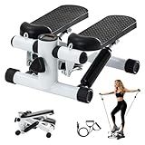 Steppers for Exercise at Home, Mini Stepper with Resistance Bands - Quiet, 360LBS Weight Capacity Portable Stair Stepper for Buttocks Lifting & Body Shaping, Compact Fitness Stepper for Small Spaces