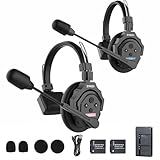 SYNCO XTALK X2 Wireless Headset Intercom System, 2 Person Full Duplex Communication Headsets 350M with Noise Reduction for Movie Shoot Live Show Stage Performance