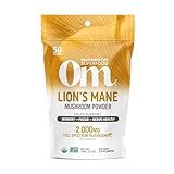 OM MUSHROOM SUPERFOOD Lion's Mane Organic Mushroom Powder, Improves Memory, Focus, Clarity, Nerve Health, and Mood Support, 3.5 oz, 50 Servings Powder Supplement Pouch