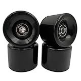 Skateboard Wheels with Bearings, 60mm 92a Hardness, Set of 4 (Black)