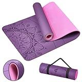 Yoga Mat Extra Thick 8MM, High Density Exercise Mats Non Slip for Home Workout, Pilates Mat with Strap for Women Men, Eco Friendly Mat Thick