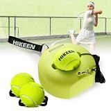 Hikeen Premium Tennis Trainer Rebound with Metal Base,Portable Solo Tennis Trainer Set with 3 Highly Elastic String Balls,Tennis Practice Equipment for Adult Kids an Beginners -Green