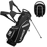 LOVACE 14-Way Golf Stand Bag, Lightweight Golf Bag with Stand for Men and Women (Black)