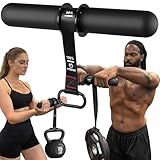 FitBeast Forearm Strengthener & Exerciser, Wrist Roller with Thicker Handle, Trainer with Adjustable Strap - Ideal for Grip Strength, Muscle Building, Rehabilitation (Black)