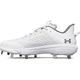 Under Armour Mens Yard Low Mt Cleat Baseball Shoe, (100) White/White/Metallic Silver, 9 US