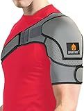 Sparthos Shoulder Brace - Support Sleeve for Torn Rotator Cuff, AC Joint Pain Relief - Arm Immobilizer Strap Wrap - Fits Bicep 14-30 in, Left or Right, Men & Women - Measure Before Purchase - XXL