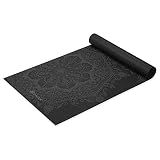 Gaiam Premium Yoga Mat, 6mm Thick Print Mat (Midnight Mandala)