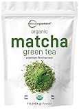 Micro Ingredients Organic Matcha Green Tea Powder, First Harvest, Culinary Grade from Japan, 100% Pure & Unflavored, Great for Tea, Latte, & Smoothies, Non-GMO, No Sugar, Eco-Friendly Packaging, 1 Lb