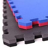 FlooringInc's 1" Thick Foam Tiles, 3'x3' Interlocking Tiles, Ideal Yoga Mat, Gymnastics, Workout Mat for MMA and Jiu Jitsu Training, Reversible Black/Gray, 4 Pack (36 Sq/Ft)