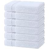White Bath Towels 24x50 Inch, 6 Pack - Extra Absorbent Cotton Towel Set for Bathroom