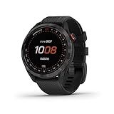 Garmin Approach S42, GPS Golf Smartwatch, Lightweight with 1.2" Touchscreen, 42k+ Preloaded Courses, Gunmetal Ceramic Bezel and Black Silicone Band, 010-02572-10