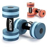 fitply Water Weights Aquatic Pool Dumbbells for Swimming Exercise - EVA Foam Swim Pool Weights with Handle Strip, 2PCS Lightweight Water Dumbbells, Aerobics Swimming Exercise Equipment