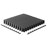 CAP Barbell 1/2-Inch Interlocking EVA Foam Exercise Puzzle Mat Home Gym Flooring - 1 Pack | 24" x 24" x 1/2" | Diamond Pattern - Black
