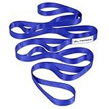 Trideer Stretching Strap Yoga Strap Physical Therapy for Home Workout, Exercise, Pilates and Gymnastics, 10 Loops Non-Elastic Stretch Bands with Aesthetic Packaging for Women & Men (Dark Blue)