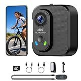 4K Mini Body Camera, Thumb Action Camera with 64GB Card, WiFi, EIS Stabilization, Charger Case, Magnetic Mount, 150° Wide Angle Wearable POV Camera for TikTok YouTube Vlogging Outdoor Motorcycle
