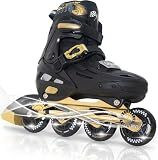 MammyGol Inline Skates for Men and Women Youth, 4 Size Adjustable Roller Skates with PU Flashing Wheels, Aggressive Inline Skates High Performance for Adult and Beginner