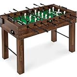 Best Choice Products Large 54 Inch Full-Size Foosball Table for Home, Game Room - Includes 2 Balls, 2 Cup Holders - Walnut