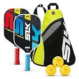 Selkirk Sport SLK Neo Graphite Pickleball Paddles Set of 2 | Designed in The USA | Complete Pickleball Set with 2 Pickle Ball Rackets, 3 Hybrid+ Balls, and SLK Sling Bag | Red & Blue