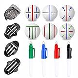 Professional 8 Pack Precision Golf Ball Marker Set, Upgrade Your Golf Accessories with 4 Marking Stencils and 4 Vibrant Colors, Perfect Golf Ball Line Marker Tool (8 Pack Precision Golf Ball Marker)