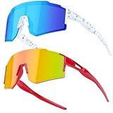 tumwick 2PACK Baseball Sunglasses for boys girls,Kids Sunglasses Polarized,running golf cycling Glasses