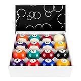 HMQQ Billiard Balls Set 2-1/4" Regulation Size Pool Table Balls for Replacement (16 Resin Balls)